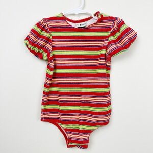 Vintage The Limited Baby Bodysuit 18-24M Striped Puff Sleeve Snap Romper Retro